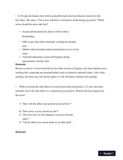 HESI RN Fundamentals Practice Exam With Answers (75 Solved Questions) - Page 6 preview image