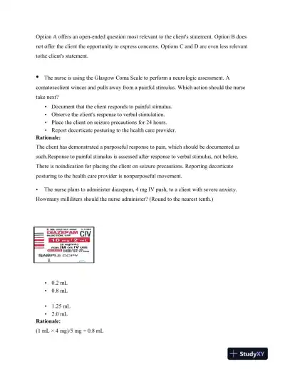 HESI RN Fundamentals Practice Exam With Answers (75 Solved Questions) - Page 7 preview image
