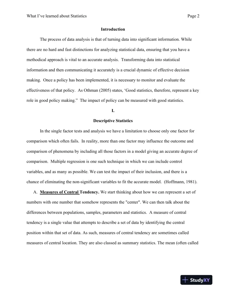 BUS 308 Statistics for Managers, page 3