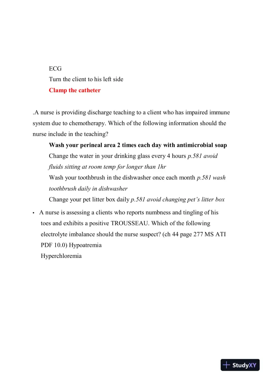 2022-2023 ATI RN Medical Surgical Nursing Proctored Exam With Answers (93 Solved Questions), page 10