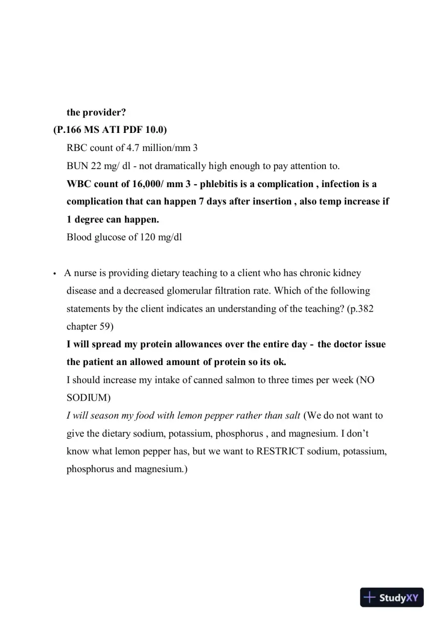 2022-2023 ATI RN Medical Surgical Nursing Proctored Exam With Answers (93 Solved Questions), page 12