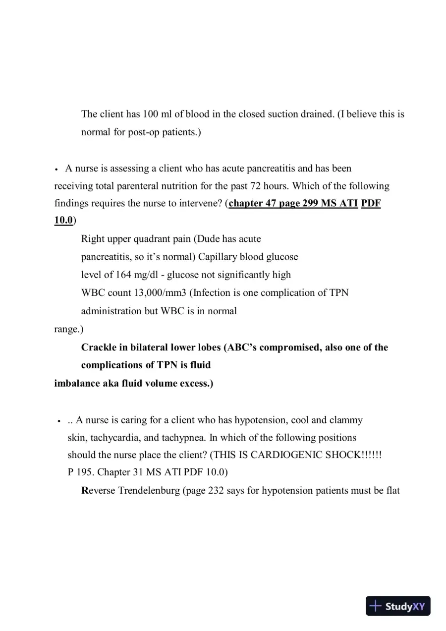 2022-2023 ATI RN Medical Surgical Nursing Proctored Exam With Answers (93 Solved Questions), page 16