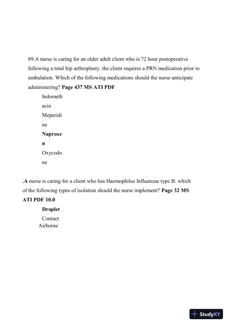 2022-2023 ATI RN Medical Surgical Nursing Proctored Exam With Answers (93 Solved Questions), page 7