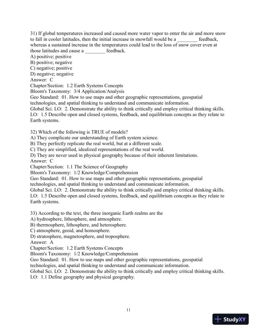 Test Bank for Elemental Geosystems, 9th Edition, page 12