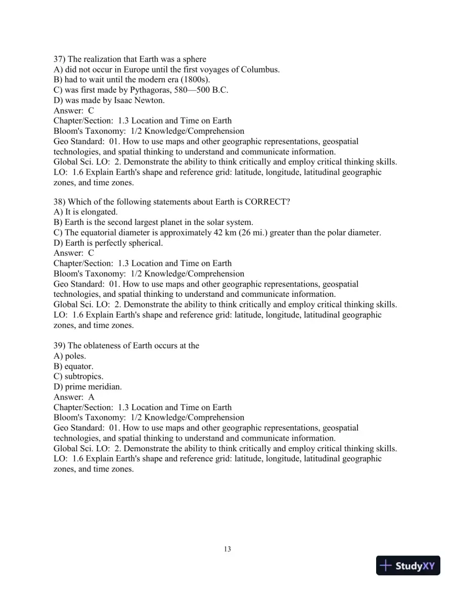 Test Bank for Elemental Geosystems, 9th Edition, page 14