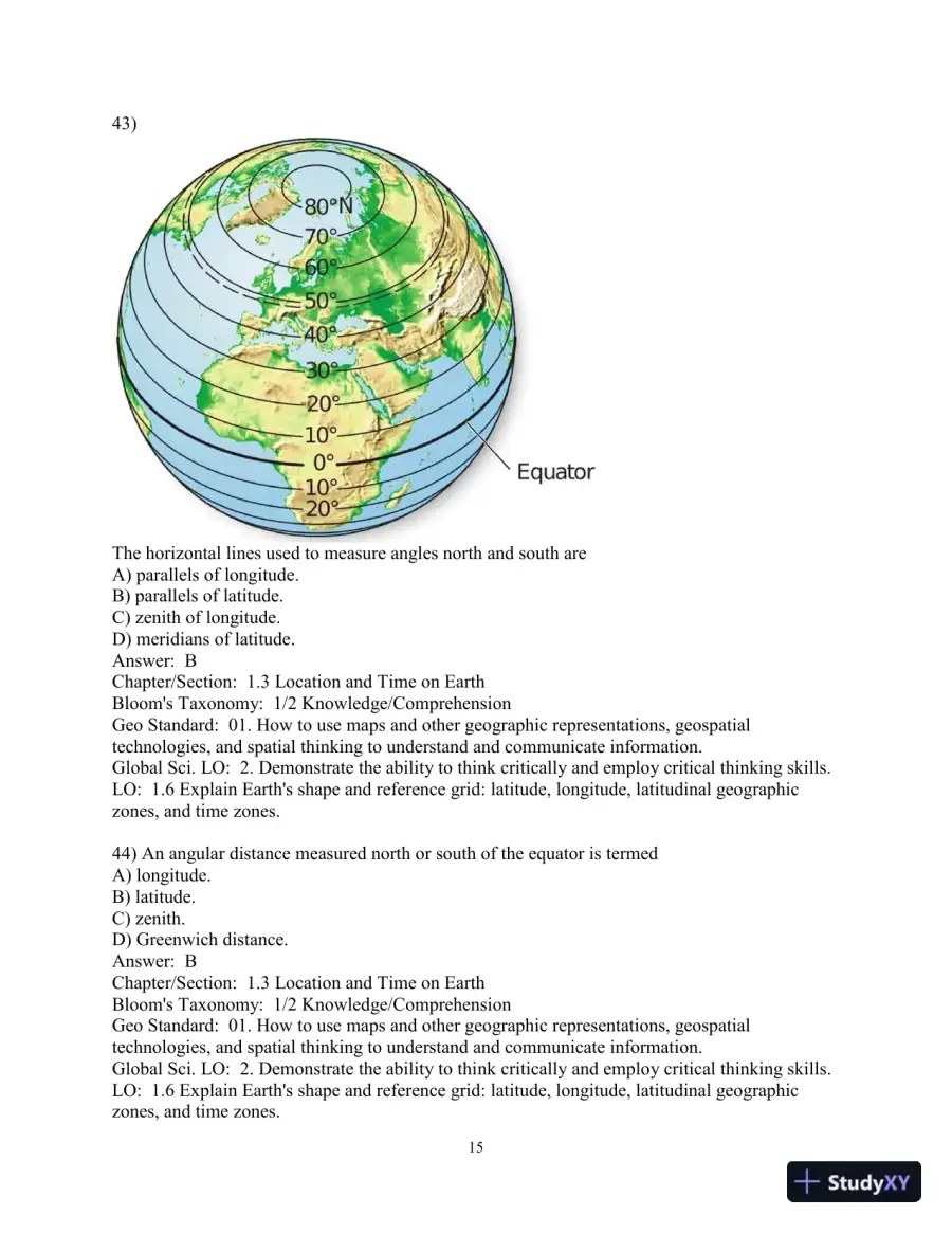 Test Bank for Elemental Geosystems, 9th Edition, page 16
