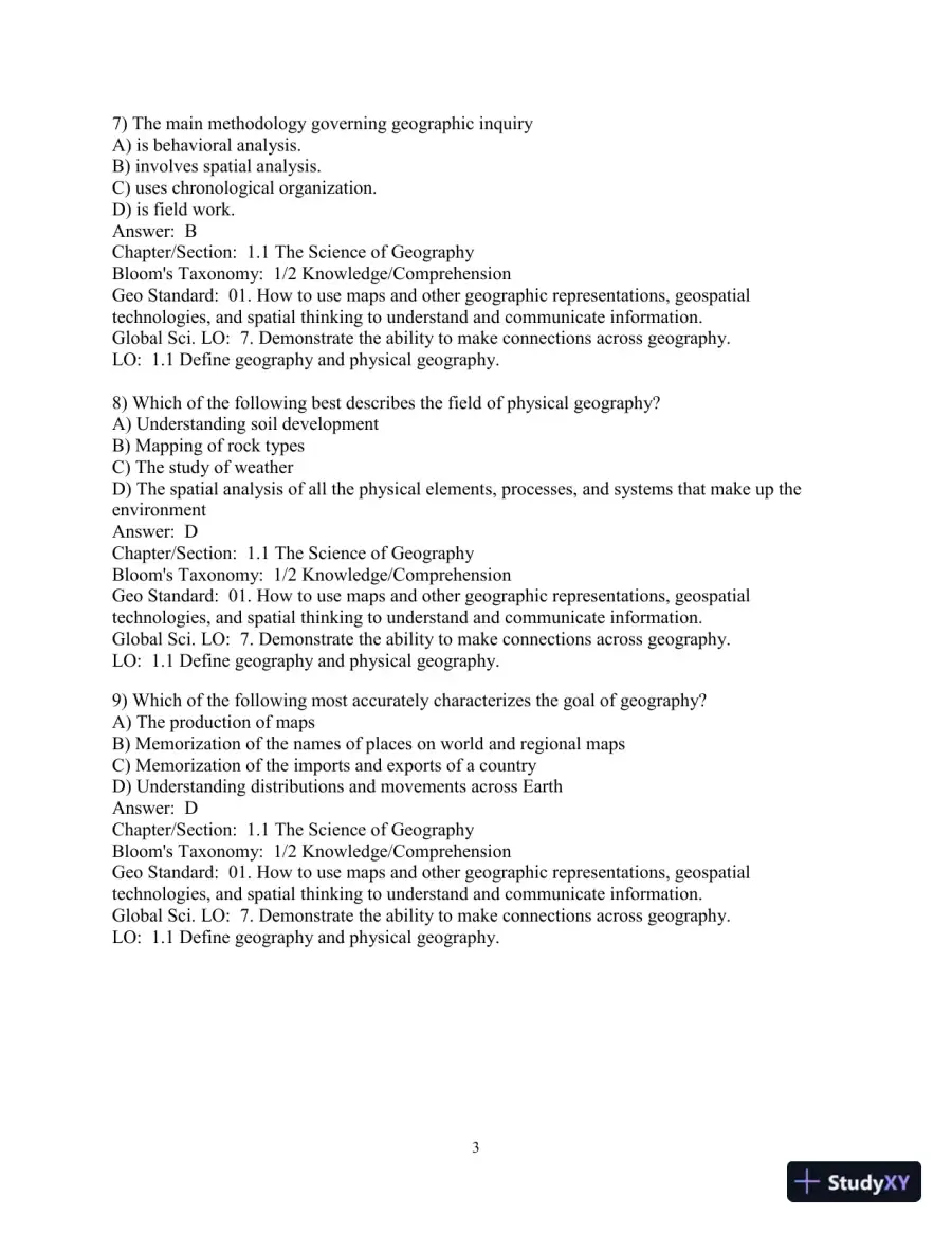 Test Bank for Elemental Geosystems, 9th Edition, page 4