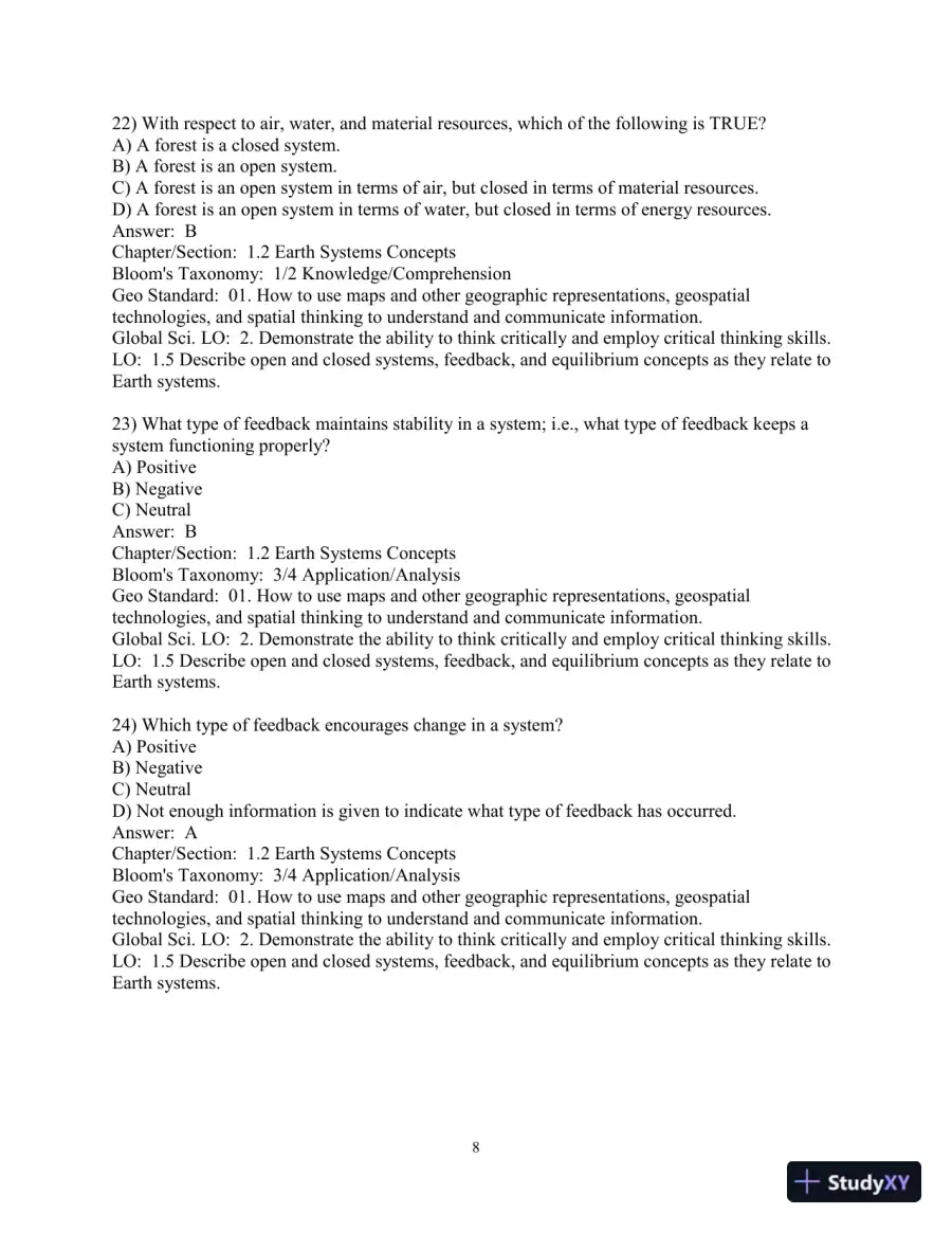 Test Bank for Elemental Geosystems, 9th Edition, page 9
