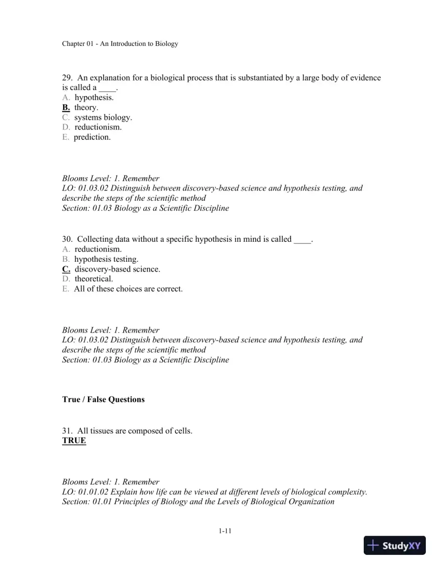 Test Bank For Biology, 3rd Edition, page 12