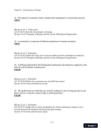 Test Bank For Biology, 3rd Edition - Page 13 preview image