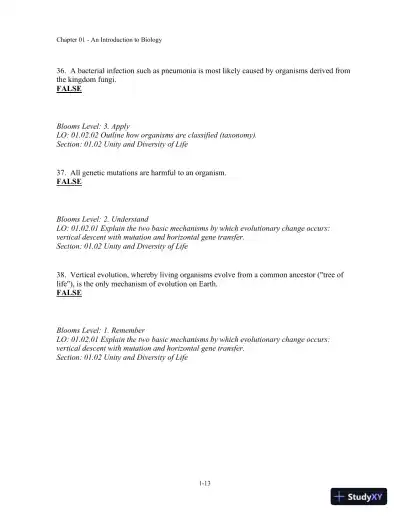 Test Bank For Biology, 3rd Edition - Page 14 preview image