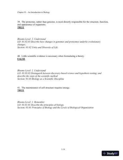 Test Bank For Biology, 3rd Edition - Page 15 preview image