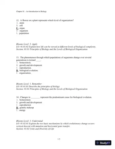 Test Bank For Biology, 3rd Edition - Page 6 preview image