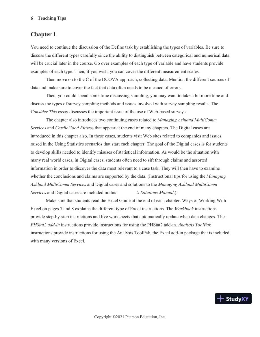 Solution Manual for Statistics for Managers Using Microsoft Excel, 9th Edition, page 11