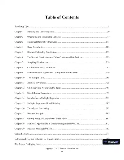 Solution Manual for Statistics for Managers Using Microsoft Excel, 9th Edition - Page 3 preview image