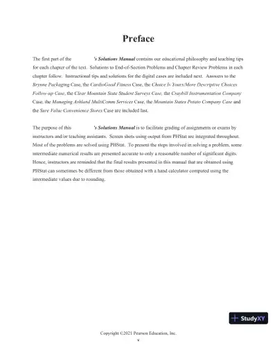 Solution Manual for Statistics for Managers Using Microsoft Excel, 9th Edition - Page 5 preview image