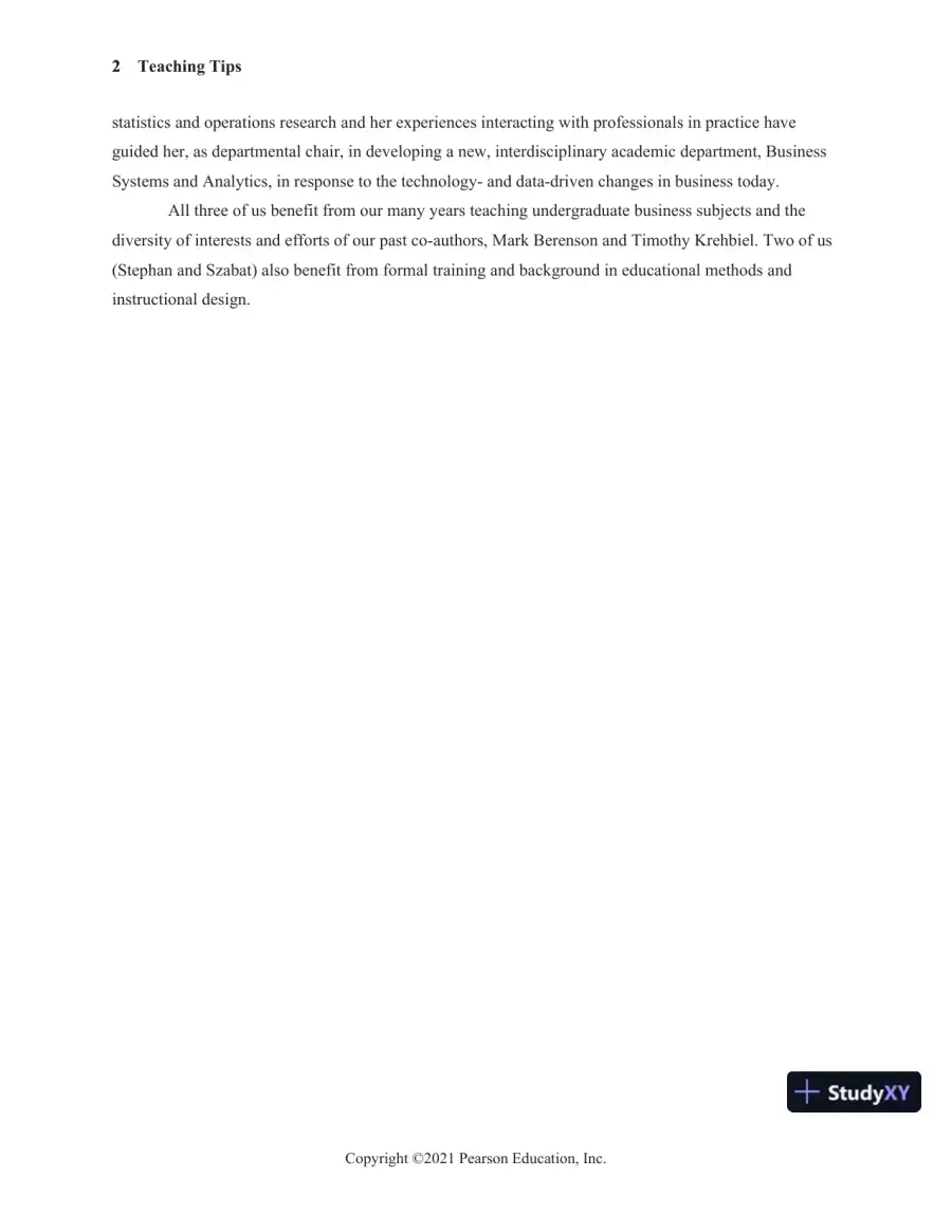 Solution Manual for Statistics for Managers Using Microsoft Excel, 9th Edition, page 7
