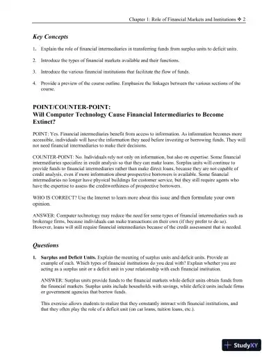 Financial Markets and Institutions, 11th Edition Solution Manual - Page 3 preview image