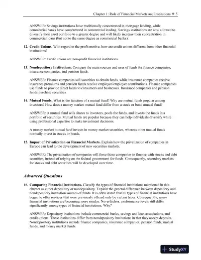 Financial Markets and Institutions, 11th Edition Solution Manual - Page 6 preview image
