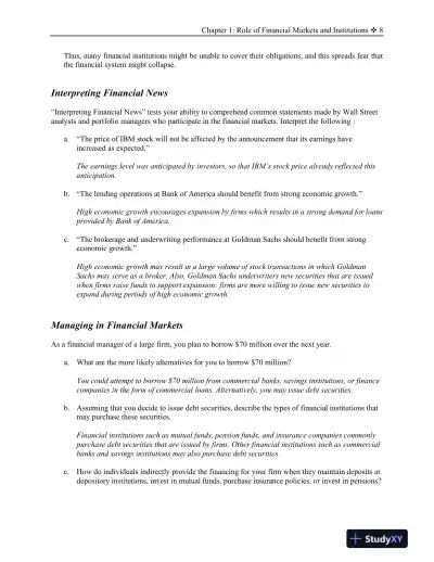 Financial Markets and Institutions, 11th Edition Solution Manual - Page 9 preview image