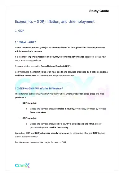 Economics - GDP, Inflation, and Unemployment - Page 1 preview image