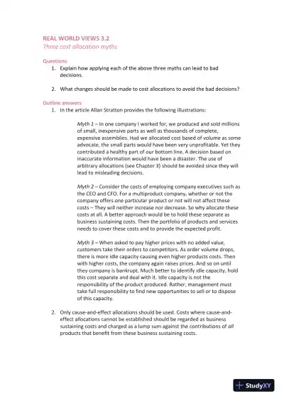 Management and Cost Accounting, 10th Edition Solution Manual - Page 8 preview image