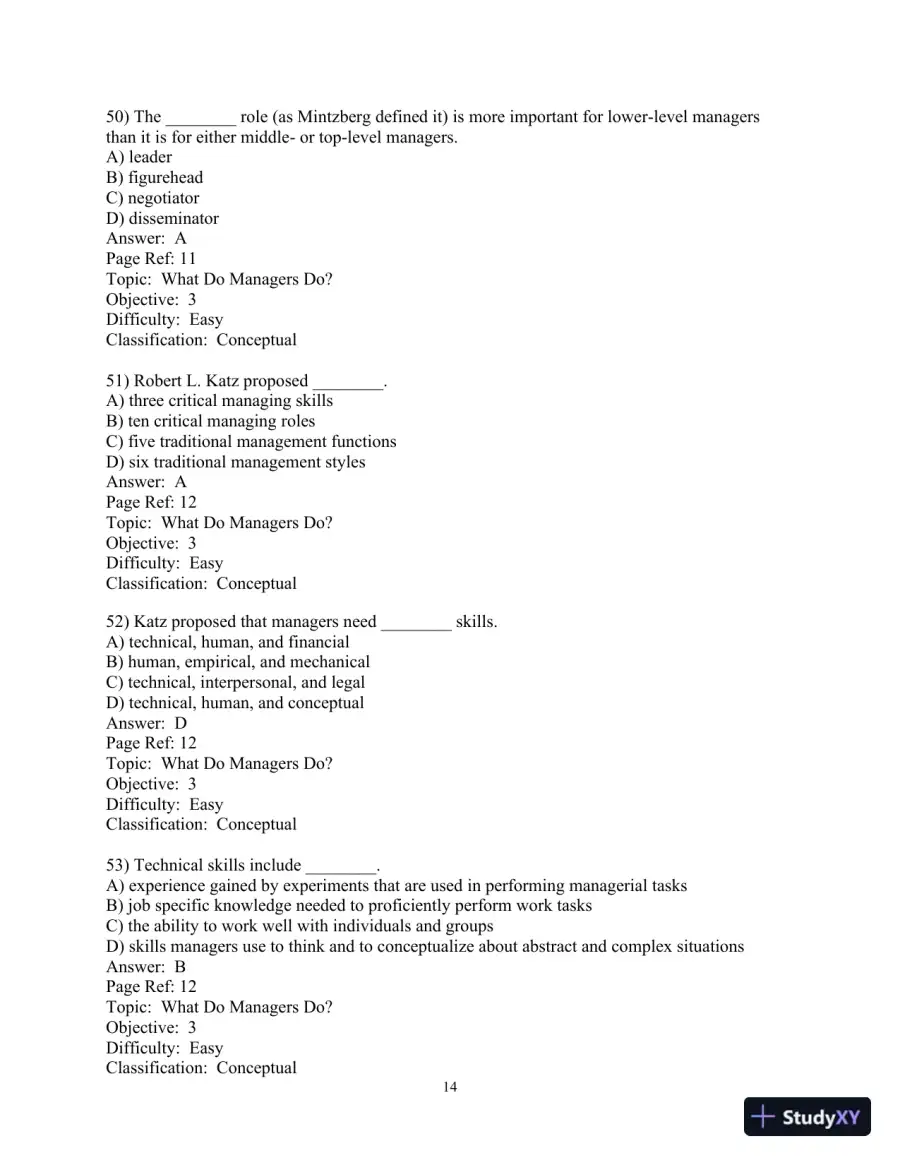 Test Bank For Management, 11th Edition, page 15