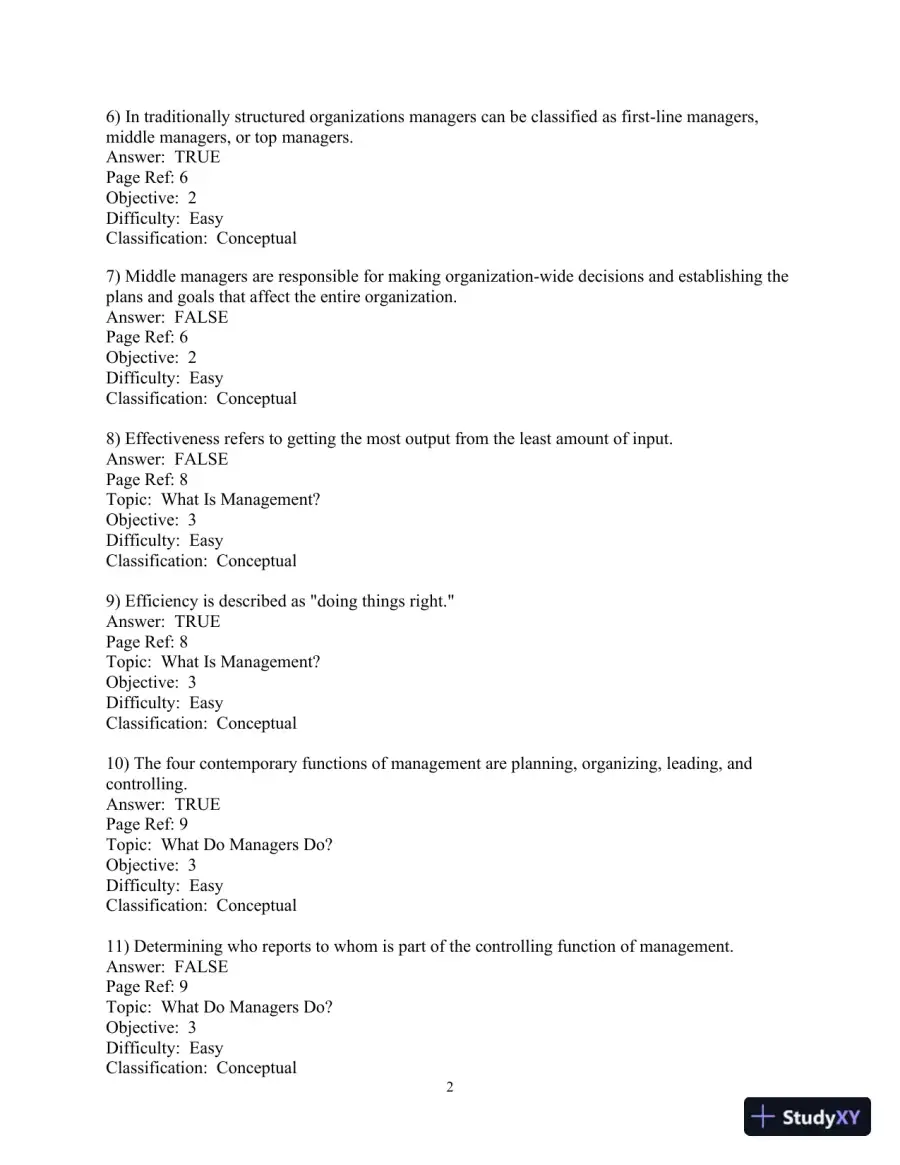 Test Bank For Management, 11th Edition, page 3