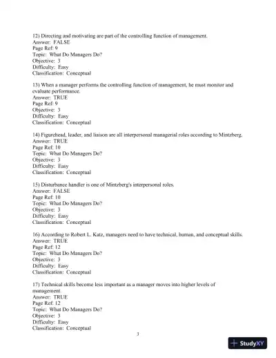 Test Bank For Management, 11th Edition - Page 4 preview image