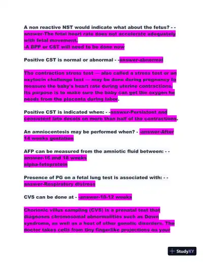 2023-2024 ATI Maternal Newborn Proctored Exam With Answers (207 Solved Questions) - Page 3 preview image