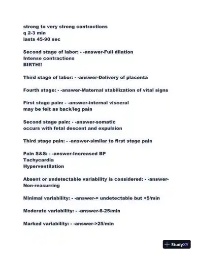 2023-2024 ATI Maternal Newborn Proctored Exam With Answers (207 Solved Questions) - Page 6 preview image