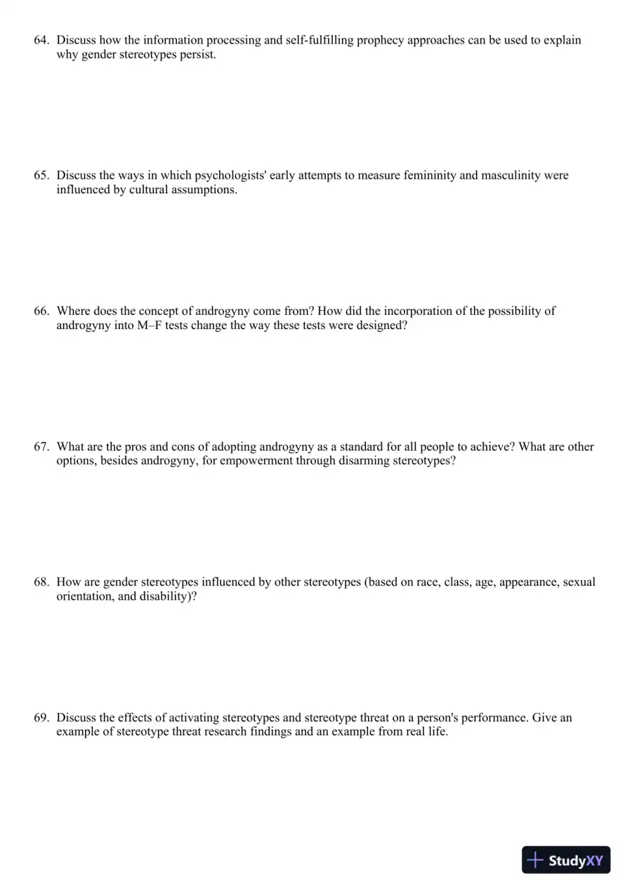 Sex and Gender 6th Edition Test Bank, page 10