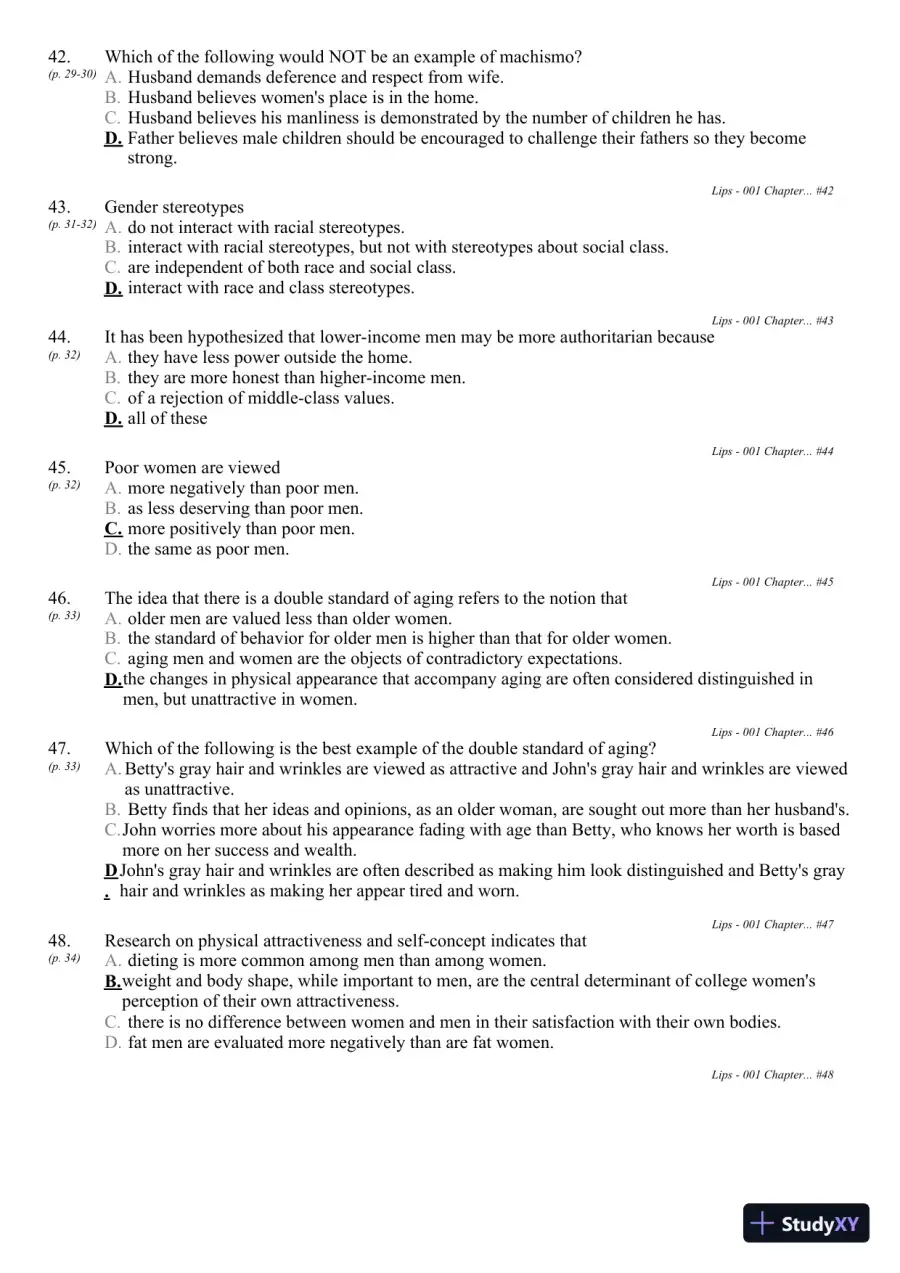 Sex and Gender 6th Edition Test Bank, page 18