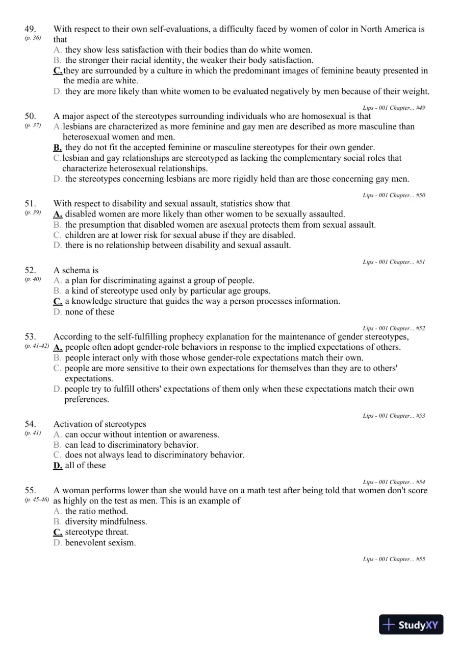 Sex and Gender 6th Edition Test Bank, page 19