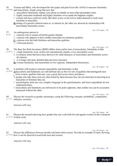 Sex and Gender 6th Edition Test Bank - Page 20 preview image