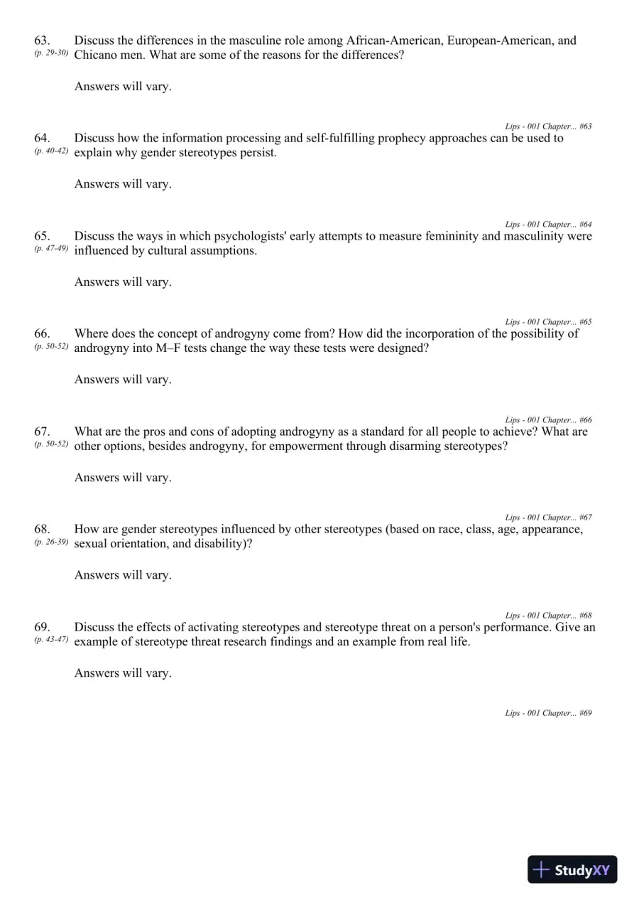 Sex and Gender 6th Edition Test Bank, page 21
