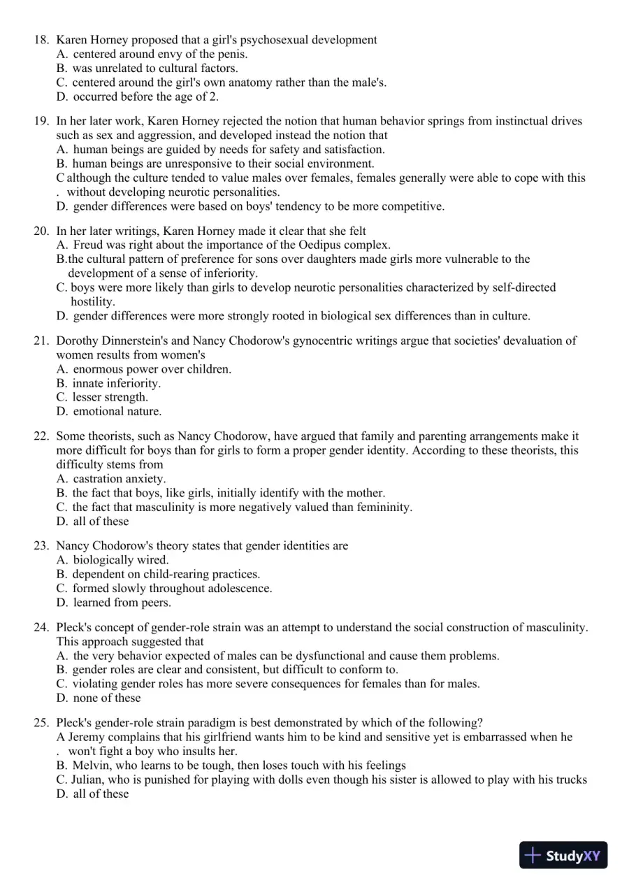 Sex and Gender 6th Edition Test Bank, page 25