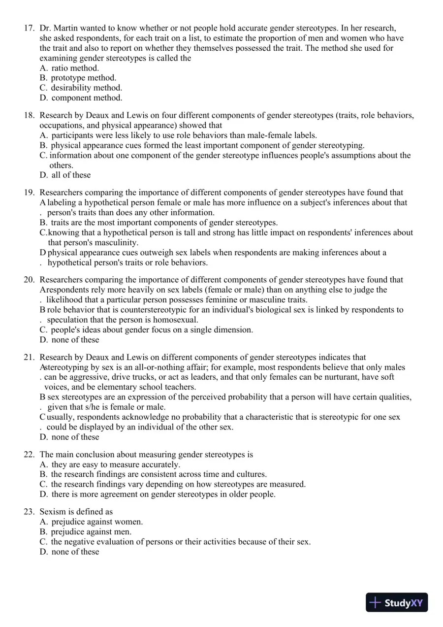 Sex and Gender 6th Edition Test Bank, page 4
