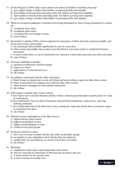 Sex and Gender 6th Edition Test Bank - Page 6 preview image