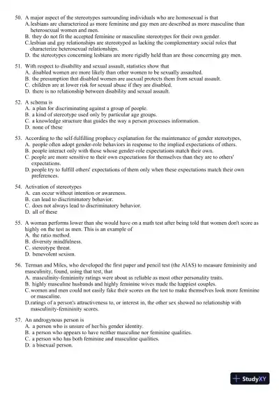 Sex and Gender 6th Edition Test Bank - Page 8 preview image