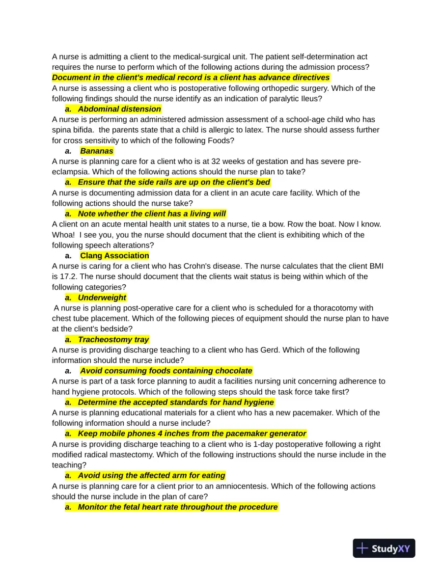2019 ATI RN Practice Exam with Answers (60 Solved Questions), page 5