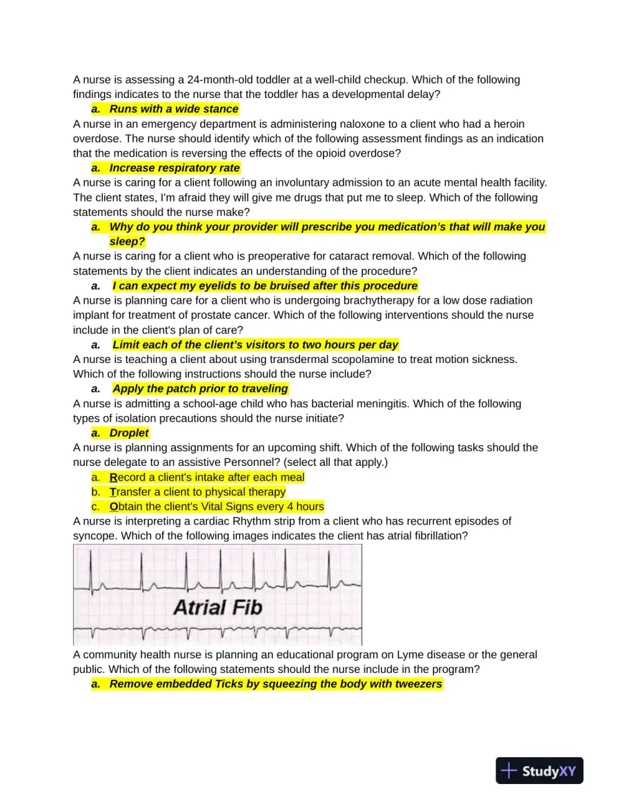 2019 ATI RN Practice Exam with Answers (60 Solved Questions), page 6