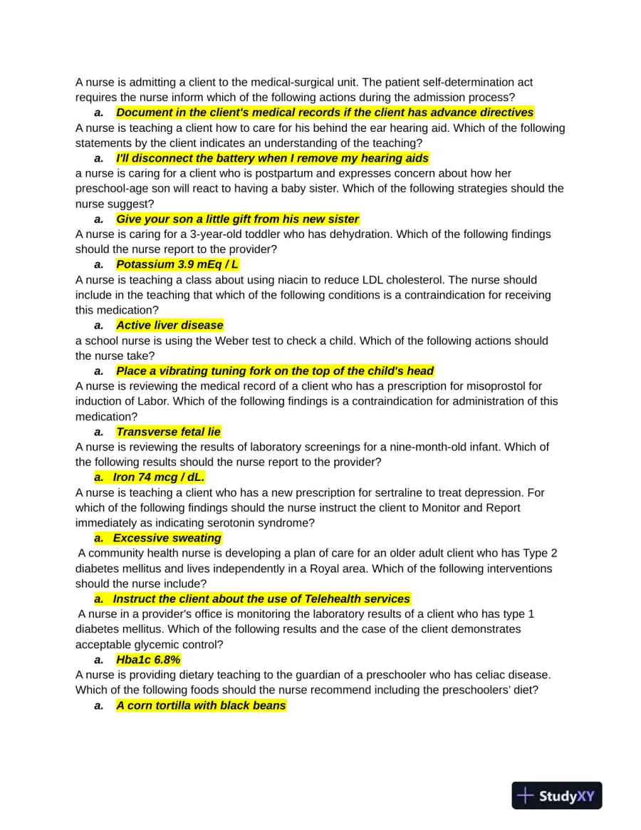 2019 ATI RN Practice Exam with Answers (60 Solved Questions), page 7