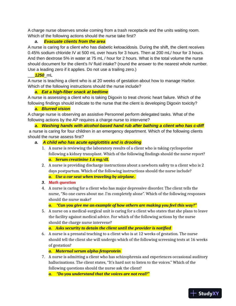2019 ATI RN Practice Exam with Answers (60 Solved Questions), page 9