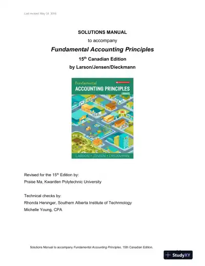 Solution Manual for Fundamental Accounting Principles, Fifteenth Canadian Edition - Page 1 preview image