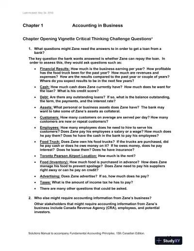 Solution Manual for Fundamental Accounting Principles, Fifteenth Canadian Edition - Page 3 preview image