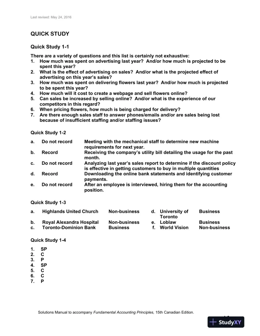 Solution Manual for Fundamental Accounting Principles, Fifteenth Canadian Edition , page 9