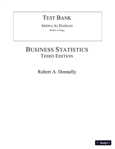 Test Bank for Business Statistics, 3rd Edition - Page 1 preview image