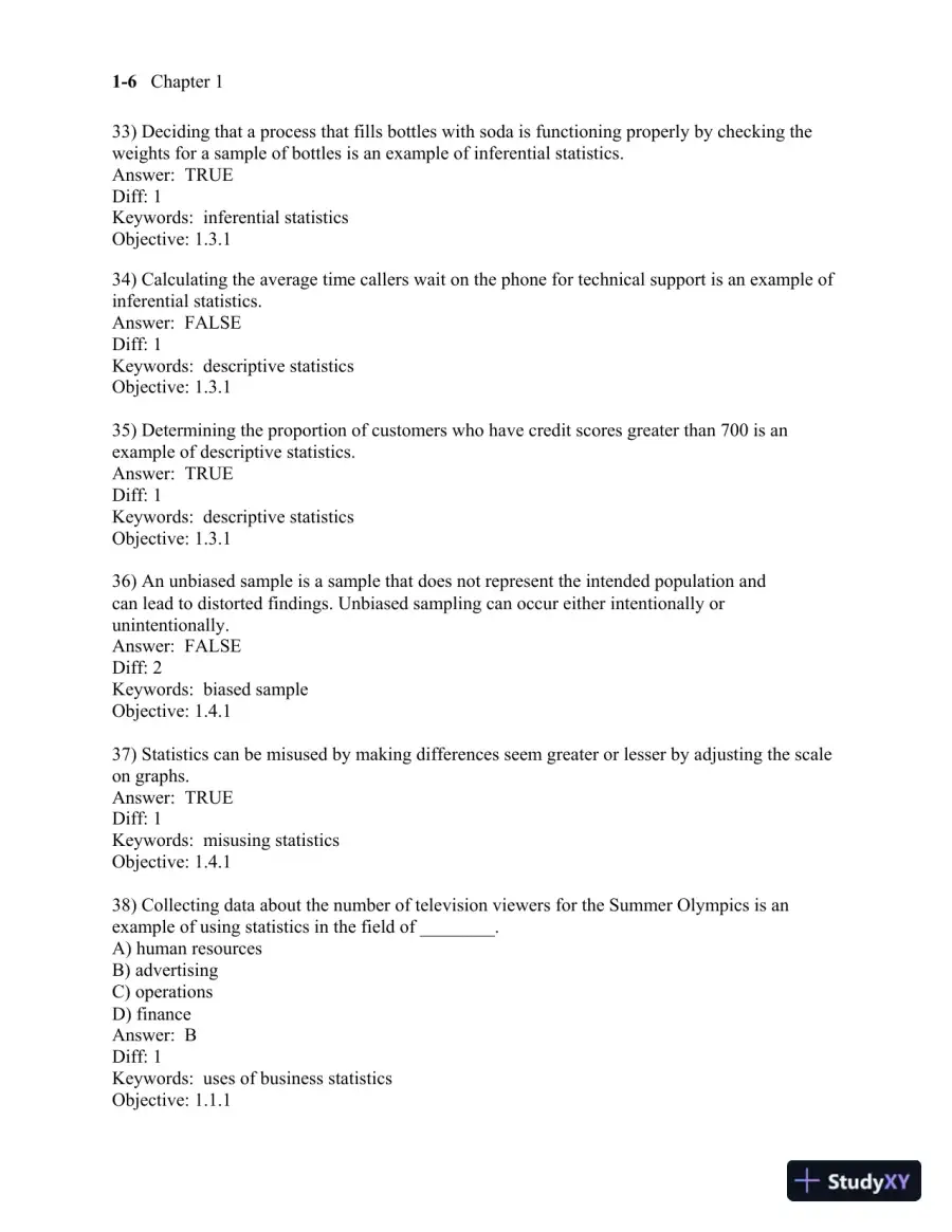 Test Bank for Business Statistics, 3rd Edition, page 10
