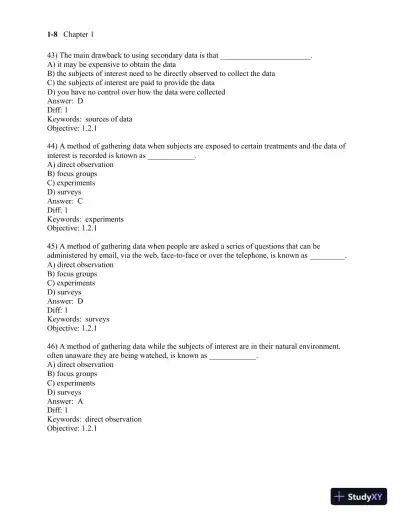 Test Bank for Business Statistics, 3rd Edition - Page 12 preview image